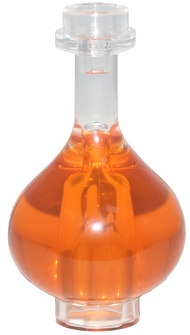 Minifigure, Utensil Bottle, Florence Flask with Molded Trans-Orange Fluid Pattern: {прозрачен}