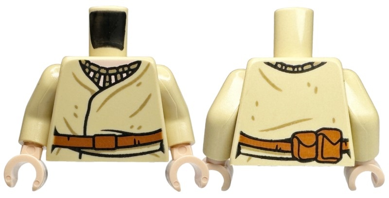 Torso SW Layered Shirt with Dark Tan Wrinkles and Spots, Dark Orange Belt with Buckle, Pouches on Back Pattern / Tan Arms / Light Nougat Hands: {тухлено жълт}