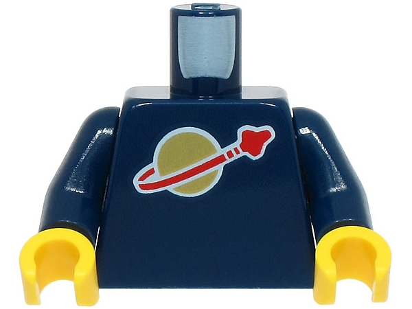 Torso Space Classic Moon Logo High on Torso Pattern, Inside with Ribs (second reissue) / Dark Blue Arms / Yellow Hands (BAM): {земно син}
