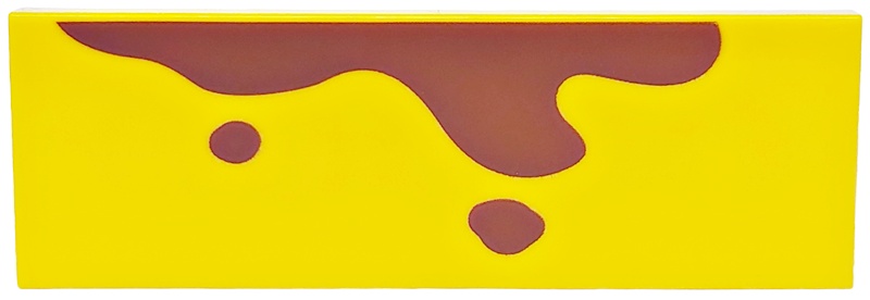 Tile 2 x 6 with Reddish Brown Splotches Pattern: {ярко жълт}