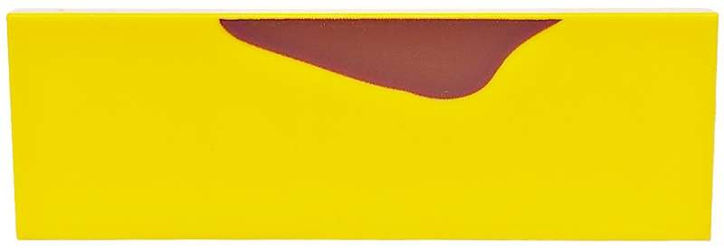 Tile 2 x 6 with Reddish Brown Splotch Pattern: {ярко жълт}