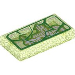 FLAT TILE 1X2, NO. 426: {прозрачен зелен опал}