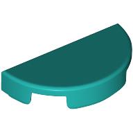 TILE 1X2, W/ 1/2 CIRCLE: {ярко синьо-зелен}