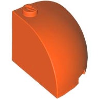 Brick, Round Corner 3 x 3 x 2 Dome Top: {червеникаво-оранжев}