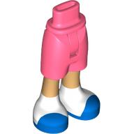 Mini Doll Hips and Shorts with Molded Medium Tan Legs and Printed Blue Shoes and White Socks Pattern - Thin Hinge: {пъстро коралов}