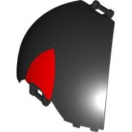 Windscreen Quarter Dome, Bar Handles at Top and Bottom with Red Curved Triangle Pattern (Shadow the Hedgehog Forehead): {черен}