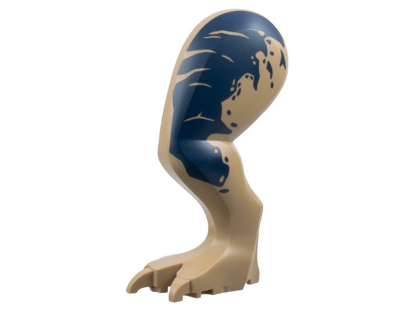 Dinosaur Leg Large (Rear) Tyrannosaurus rex with Pin, Dark Blue Markings Pattern - Left: {пясъчно жълт}