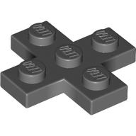 PLATE 3X3, CROSS: {тъмно каменно сив}