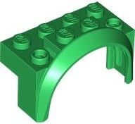 Vehicle, Mudguard 4 x 2 1/2 x 2 with Arch Round: {тъмно зелен}