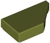 Tile, Modified 1 x 2 Wedge Right: {маслинено зелен}
