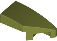 RIGHT PLATE 1X2, W/ BOW, 45 DEG. CUT: {маслинено зелен}