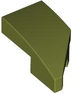 LEFT PLATE 1X2, W/ BOW, 45 DEG. CUT: {маслинено зелен}