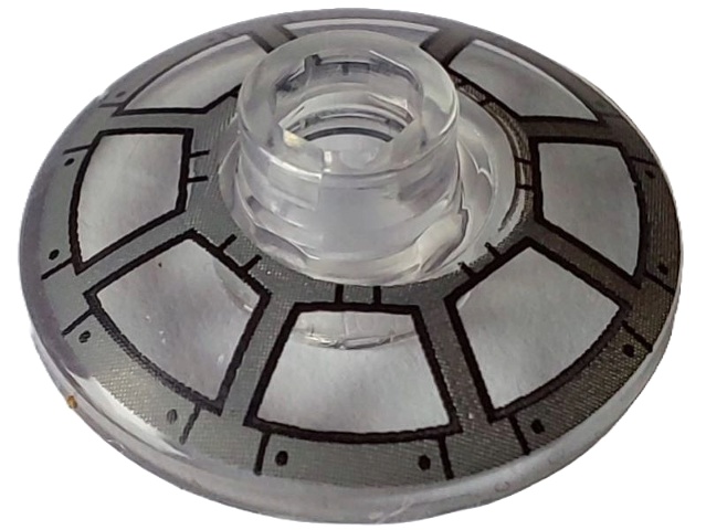Dish 2 x 2 Inverted (Radar) with Black and Dark Bluish Gray Radial Cockpit Window Pattern: {прозрачен}