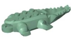 Alligator / Crocodile Body with 10 Bottom Teeth: {пясъчно зелен}