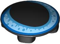Plate, Round 2 x 2 with Rounded Bottom (Boat Stud) with Cat Eye with Large Pupil and Bright Light Blue, Medium Azure and Blue Iris Pattern: {черен}