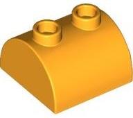 Slope, Curved 2 x 2 Double with 2 Hollow Studs: {огнено жълто-оранжев}