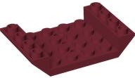 Slope, Inverted 45 6 x 4 Double with 4 x 4 Cutout and 3 Holes: {нов тъмно червен}