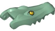 Alligator / Crocodile Head Jaw Upper with Yellow Eyes with White Glints Pattern: {пясъчно зелен}