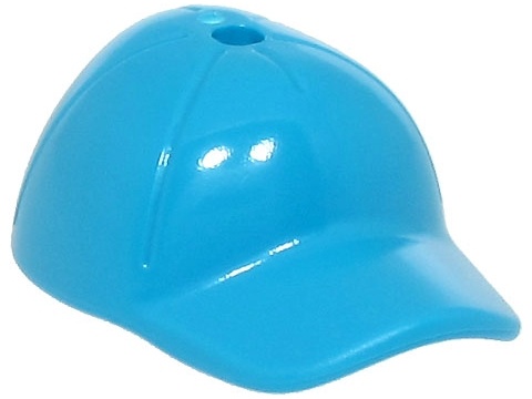 Minifigure, Headgear Cap - Short Curved Bill with Seams and Hole on Top: {тъмно небесносин}