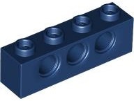 Technic, Brick 1 x 4 with Holes: {земно син}