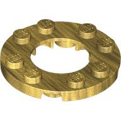 Plate Round 4X4 with Ø16mm hole: {топло златист}