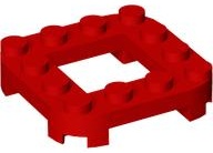 Plate, Modified 4 x 4 with Rounded Corners and 4 Feet with 2 x 2 Open Center: {ярко червен}