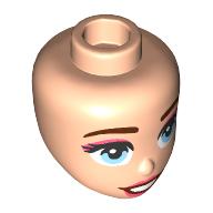 Mini Doll, Head Friends with Reddish Brown Eyebrows, Black Eyelashes, Bright Light Blue Eyes, Coral Lips and Eye Shadow, Open Mouth Smile with White Teeth Pattern: {светло нуга}