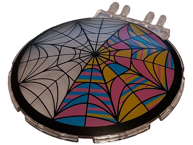Windscreen 8 x 8 Bubble Canopy with Dual 2 Fingers with Half Black, Half Colored Spider Web Pattern: {прозрачен}