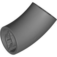 Brick, Round 2 x 2 D. 45 degrees Elbow (27.7mm Standing Height): {тъмно каменно сив}