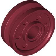 Wheel 18mm D. x  8mm with Fake Bolts and Deep Spokes with Inner Ring: {нов тъмно червен}