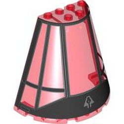 HALF CONE 8X4X6, NO. 5, TOP: {прозрачно червен}
