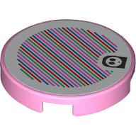 FLAT TILE 2X2,ROUND,W/ STICKER,NO. 165: {светло пурпурен}
