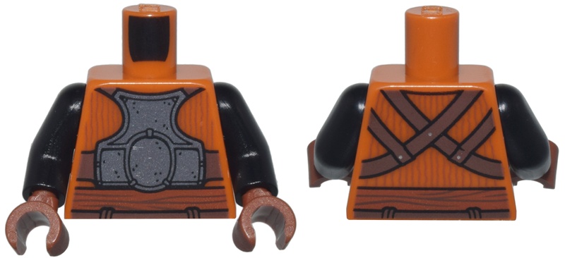Torso SW Dark Silver Armor Plates with Dark Brown Back Straps and Reddish Brown Sash Pattern / Black Arms / Reddish Brown Hands: {тъмно оранжев}