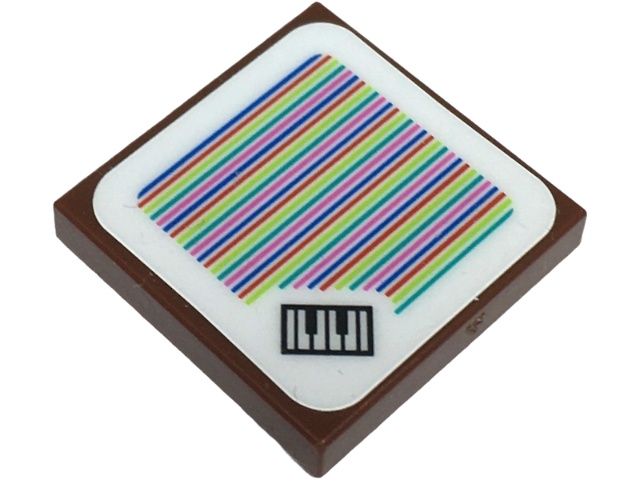 Tile 2 x 2 with Super Mario Scanner Code Piano Keys Pattern (Sticker) - Set 71435: {червеникаво-кафяв}