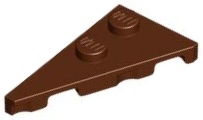 Wedge, Plate 4 x 2 Left, Pointed: {червеникаво-кафяв}