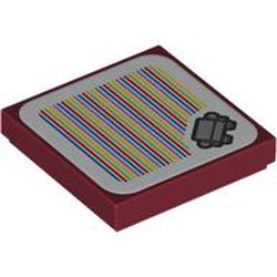 FLAT TILE 2X2, W/ STICKER NO. 269: {нов тъмно червен}