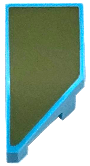 Wedge 2 x 1 x 2/3 Left with Olive Green Surface Pattern: {умерено небесносин}