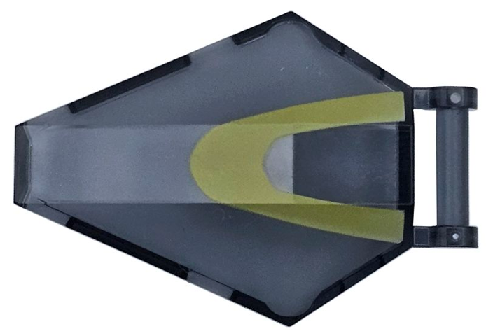 Windscreen 6 x 4 x 1 Hexagonal with Bar Handle with Olive Green Curved Stripe Pattern: {прозрачно черен}
