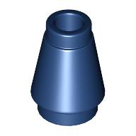 Cone 1 x 1 with Top Groove: {земно син}