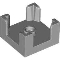 Container, Box 2 x 2 x 1 Half with Stud and 4 Corner Supports: {умерено каменно сив}