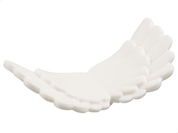 Minifigure Wings Feathered Extended with Stud Holder: {бял}