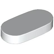 TILE 1X2, 1/2 CIRCLE: {бял}