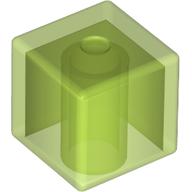 Minifigure, Head, Modified Cube: {прозрачно ярко зелен}