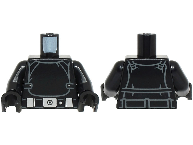 Torso SW Imperial Gunner Jumpsuit, Panel with Clasps with Silver Dots, Belt with Buckle, Dot and 2 Boxes Pattern / Black Arms / Black Hands: {черен}