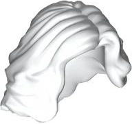 Minifigure, Hair Female Mid-Length Wavy: {бял}