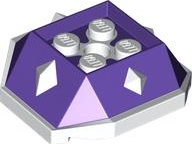 Shell with 4 Recessed Studs and Hole with Molded White Bottom and Spikes Pattern: {светло виолетов}