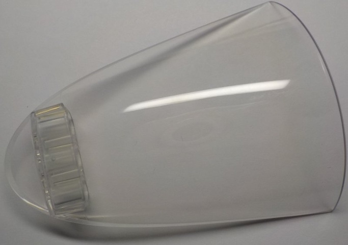 Windscreen 9 x 7 x 2 1/2 Curved Motorcycle with Technic, Liftarm Thick 1 x 3: {прозрачен}