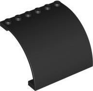 Panel 6 x 5 x 3 1/3 Curved Top: {черен}