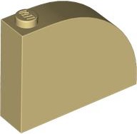 Slope, Curved 4 x 1 x 2 2/3 with Stud: {тухлено жълт}