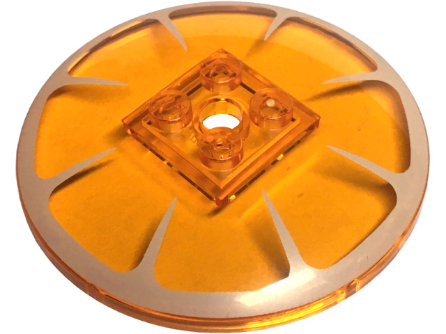 PARABOLA 6x6 / Dish 6 x 6 Inverted (Radar) - Solid Studs with White Orange Fruit Slice Albedo Pattern: {прозрачно ярко оранжев}